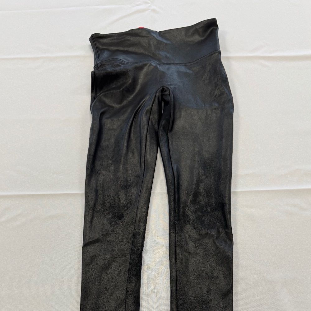 Spanx Faux Leather Black Leggings Size M